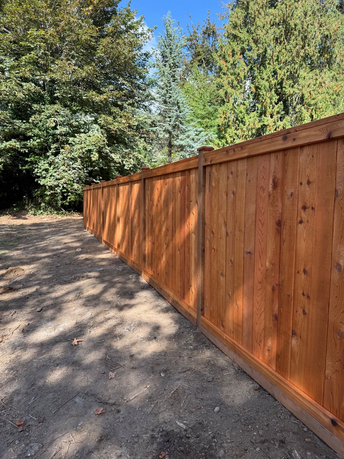 Cedar picture frame privacy fence installed in Maple Valley, WA, photo 03
